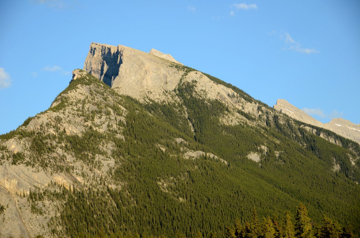 14 Mount Rundle Just Before Sunset From Bow River Bridge In Banff In Summer